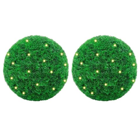  Sztuczne kule bukszpanowe z diodami LED 2 szt. Zielone 27 cm