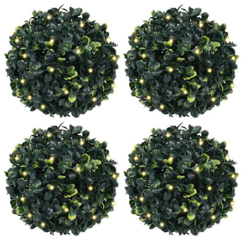  Sztuczne kule bukszpanowe z diodami LED 4 szt. Zielone 12 cm