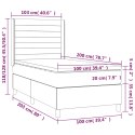 VidaXL Łóżko kontynentalne z materacem i LED, różowy aksamit 100x200cm