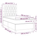  Łóżko kontynentalne z materacem i LED, różowy aksamit 100x200cm
