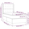 VidaXL Łóżko kontynentalne z materacem i LED, różowy aksamit 90x190 cm