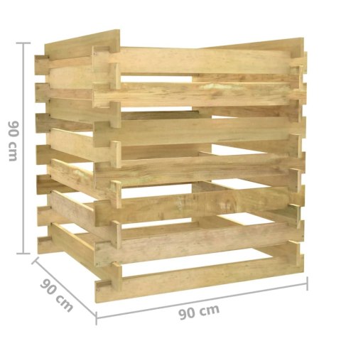 Kompostownik z listew, 90x90x90 cm, impregnowana sosna Kompostownik z listew, 90x90x90 cm, impregnowana sosna