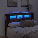  Wezgłowie łóżka z LED, stare drewno, 160x18,5x103,5 cm