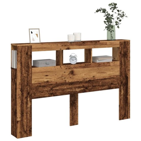 Wezgłowie łóżka z LED, stare drewno, 160x18,5x103,5 cm Wezgłowie łóżka z LED, stare drewno, 160x18,5x103,5 cm