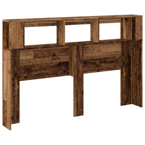 Wezgłowie łóżka z LED, stare drewno, 160x18,5x103,5 cm Wezgłowie łóżka z LED, stare drewno, 160x18,5x103,5 cm