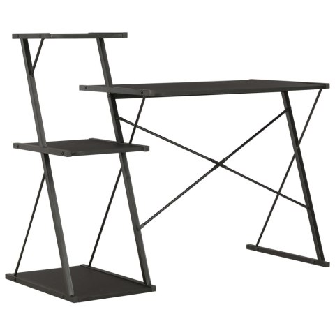Biurko z półką, czarne, 116x50x93 cm Biurko z półką, czarne, 116x50x93 cm