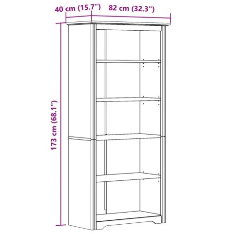 Biblioteczka BODO, biała, 82x40x173 cm, sosnowa, 5 półek Biblioteczka BODO, biała, 82x40x173 cm, sosnowa, 5 półek