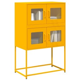 VidaXL Komoda wysoka Musztardowo-żółta 68x39x107 cm Stal