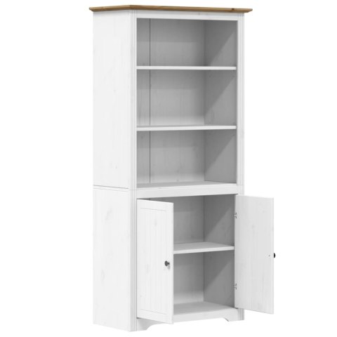 Biblioteczka BODO, biało-brązowa, 82x40x173 cm, lita sosna Biblioteczka BODO, biało-brązowa, 82x40x173 cm, lita sosna