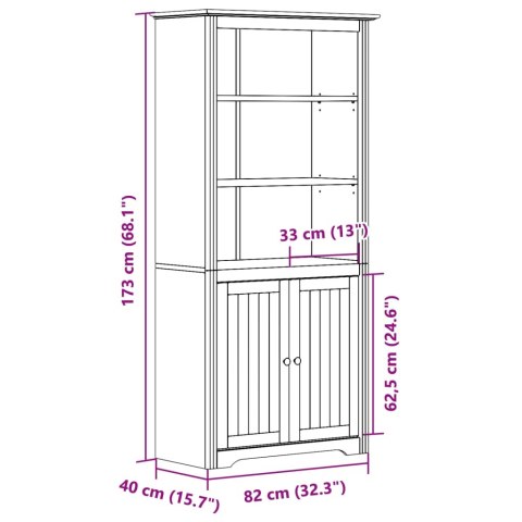 Biblioteczka BODO, biało-brązowa, 82x40x173 cm, lita sosna Biblioteczka BODO, biało-brązowa, 82x40x173 cm, lita sosna