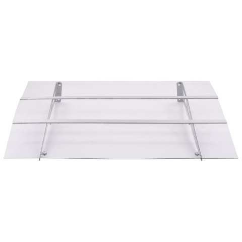 Daszek nad drzwi Srebrny i Przezroczysty 150x90 cm PET Daszek nad drzwi Srebrny i Przezroczysty 150x90 cm PET
