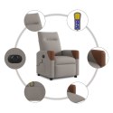  Rozkładany fotel masujący, elektryczny, kolor taupe, tkanina