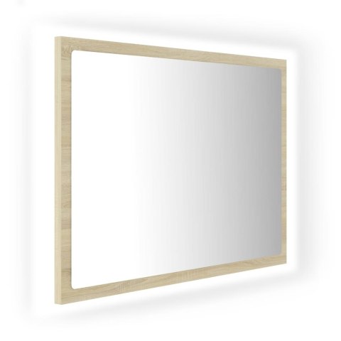 Lustro łazienkowe LED, kolor dąb sonoma, 60x8,5x37 cm, akryl Lustro łazienkowe LED, kolor dąb sonoma, 60x8,5x37 cm, akryl