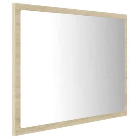 Lustro łazienkowe LED, kolor dąb sonoma, 60x8,5x37 cm, akryl Lustro łazienkowe LED, kolor dąb sonoma, 60x8,5x37 cm, akryl
