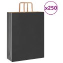  Torby papierowe 250 szt. z uchwytami Czarne 32x12x42 cm