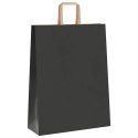  Torby papierowe 250 szt. z uchwytami Czarne 32x12x42 cm