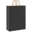  Torby papierowe 250 szt. z uchwytami Czarne 32x12x42 cm