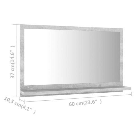 Lustro łazienkowe, szarość betonu 60x10,5x37 cm Lustro łazienkowe, szarość betonu 60x10,5x37 cm