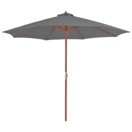  Parasol ogrodowy na drewnianym słupku, 300 cm, antracytowy