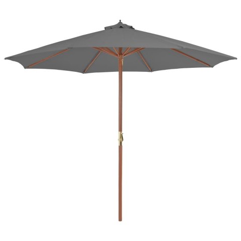  Parasol ogrodowy na drewnianym słupku, 300 cm, antracytowy