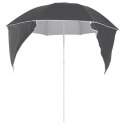  Parasol plażowy ze ściankami bocznymi, antracytowy, 215 cm