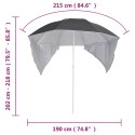  Parasol plażowy ze ściankami bocznymi, antracytowy, 215 cm