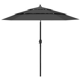  3-poziomowy parasol na aluminiowym słupku, antracytowy, 2,5 m