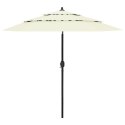  3-poziomowy parasol na aluminiowym słupku, piaskowy, 2,5 m