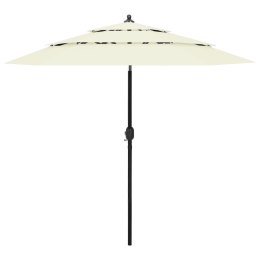  3-poziomowy parasol na aluminiowym słupku, piaskowy, 2,5 m