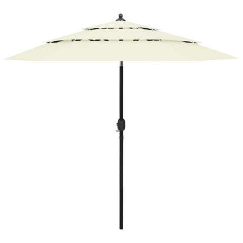  3-poziomowy parasol na aluminiowym słupku, piaskowy, 2,5 m