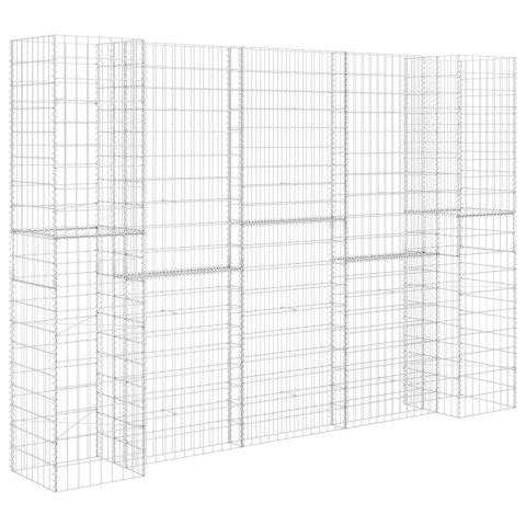 Donica gabionowa w kształcie H, drut stalowy, 260x40x180 cm Donica gabionowa w kształcie H, drut stalowy, 260x40x180 cm