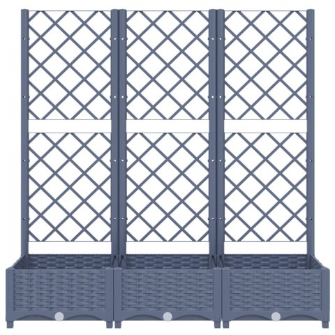 Donica ogrodowa z kratką, niebieskoszara, 120x40x121,5 cm, PP Donica ogrodowa z kratką, niebieskoszara, 120x40x121,5 cm, PP