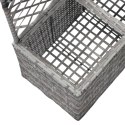  Donica z kratką i 2 wkładami, 58x30x107 cm, polirattan, szara
