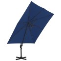  Parasol wiszący z aluminiowym słupkiem, 3x3 m, niebieski