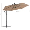  Parasol wiszący z aluminiowym słupkiem, 300 cm, taupe