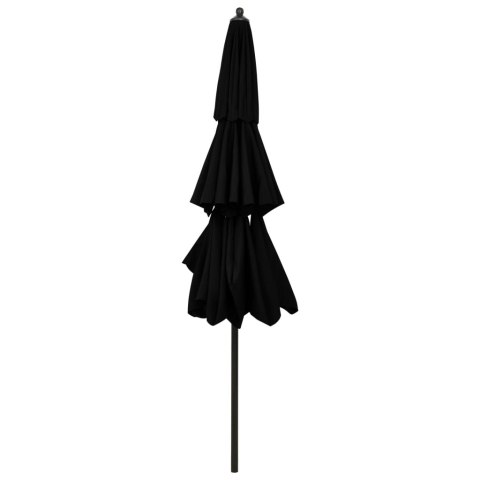 3-poziomowy parasol na aluminiowym słupku, czarny, 3 m 3-poziomowy parasol na aluminiowym słupku, czarny, 3 m