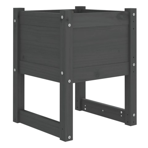 Donica, szara, 40x40x52,5 cm, lite drewno sosnowe Donica, szara, 40x40x52,5 cm, lite drewno sosnowe