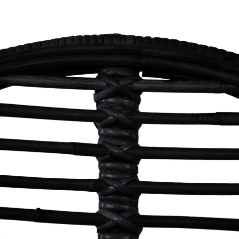 Krzesła stołowe, 2 szt., czarne, naturalny rattan Krzesła stołowe, 2 szt., czarne, naturalny rattan