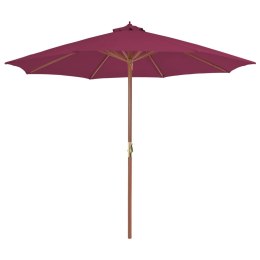  Parasol ogrodowy na drewnianym słupku, 300 cm, bordowy