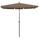  Parasol ogrodowy na słupku, 210x140 cm, kolor taupe