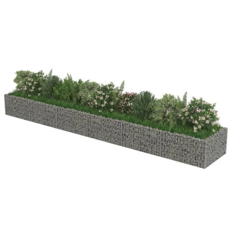 Podwyższona donica gabionowa, galwanizowana stal, 540x90x50 cm Podwyższona donica gabionowa, galwanizowana stal, 540x90x50 cm
