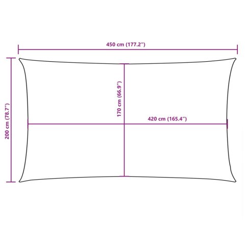 Prostokątny żagiel ogrodowy, tkanina Oxford, 2x4,5 m, biały Prostokątny żagiel ogrodowy, tkanina Oxford, 2x4,5 m, biały