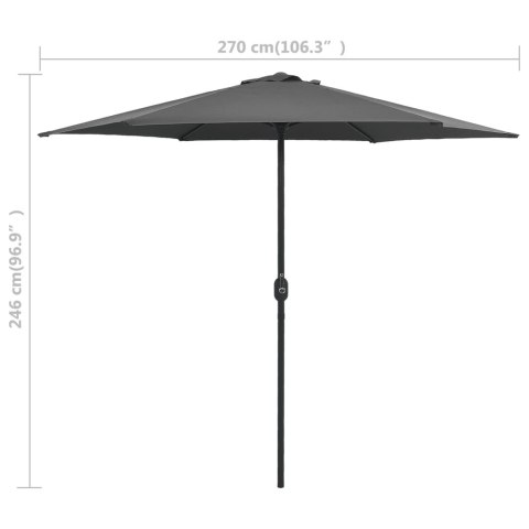 Parasol ogrodowy na aluminiowym słupku, 270x246 cm, antracytowy Parasol ogrodowy na aluminiowym słupku, 270x246 cm, antracytowy
