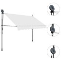  Ręcznie zwijana markiza z LED, 300 cm, kremowa