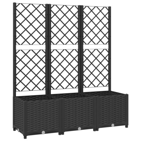 Donica ogrodowa z kratką, czarna, 120x40x136 cm, PP Donica ogrodowa z kratką, czarna, 120x40x136 cm, PP