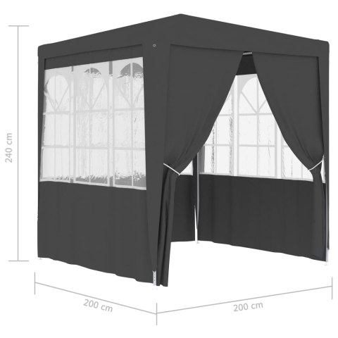 Namiot imprezowy ze ściankami, 2x2 m, antracyt, 90 g/m² Namiot imprezowy ze ściankami, 2x2 m, antracyt, 90 g/m²