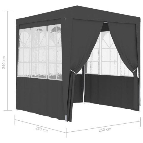 Namiot imprezowy ze ściankami, 2,5x2,5 m, antracytowy, 90 g/m² Namiot imprezowy ze ściankami, 2,5x2,5 m, antracytowy, 90 g/m²