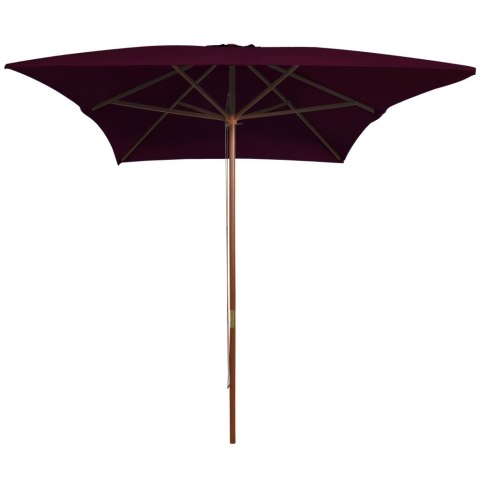 Parasol ogrodowy na drewnianym słupku, bordowy, 200x300 cm Parasol ogrodowy na drewnianym słupku, bordowy, 200x300 cm