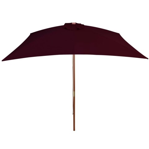 Parasol ogrodowy na drewnianym słupku, bordowy, 200x300 cm Parasol ogrodowy na drewnianym słupku, bordowy, 200x300 cm