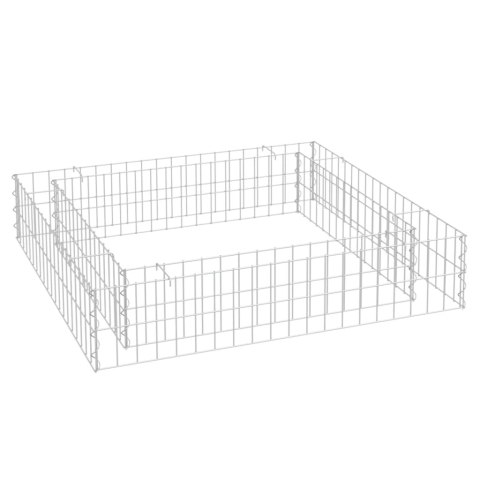 Podwyższona donica gabionowa, galwanizowana stal, 100x100x20 cm Podwyższona donica gabionowa, galwanizowana stal, 100x100x20 cm